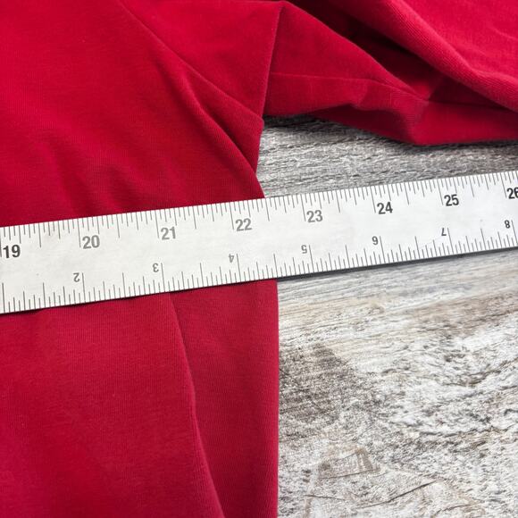 Vintage Y2k 2000s Nike Red Mens L Mock Neck Silver Swoosh Blank T-shirt Heavy - Picture 6 of 11